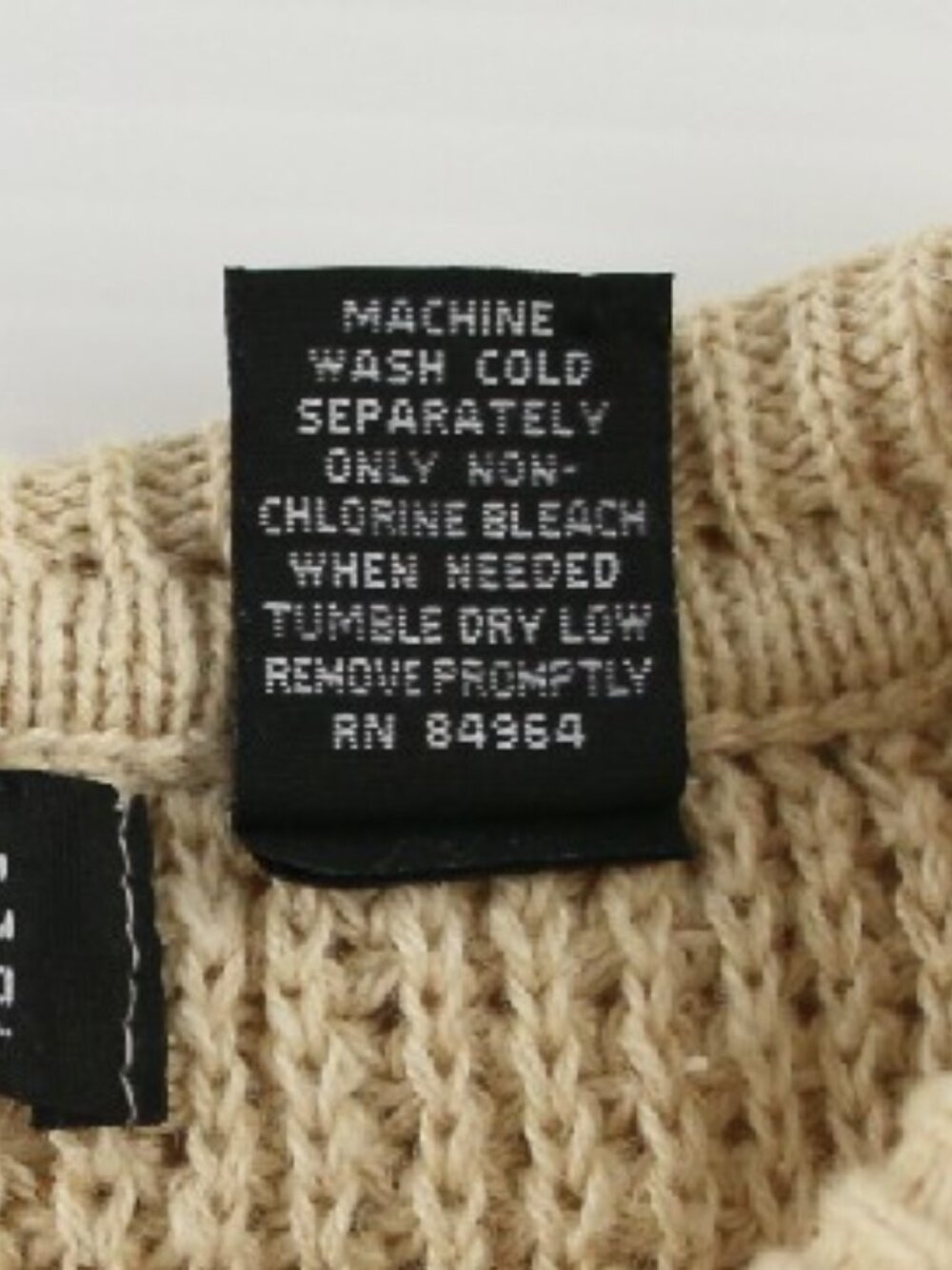 VINTAGE ca. 2000 STRUCTURE Ecru Pullover Sweater - Size M - 55% Ramie 45% Cotton - Picture 5 of 5